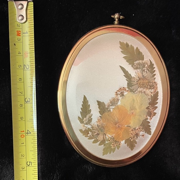 MCM Vintage Brass Framed Pressed Flowers - Picture 3 of 3